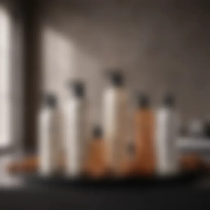 A selection of top-rated products for curly hair care on a sleek countertop.
