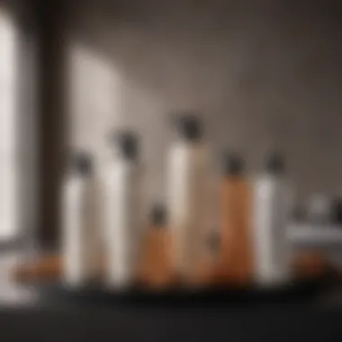 Top Products for Curly Hair A selection of top-rated products for curly hair care on a sleek countertop.