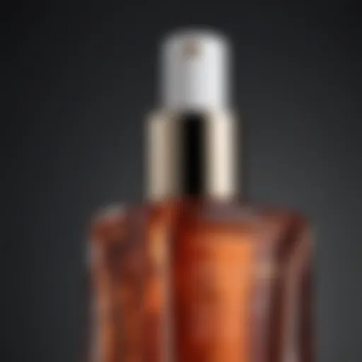 A close-up of a bottle of anti-aging serum showcasing its rich texture