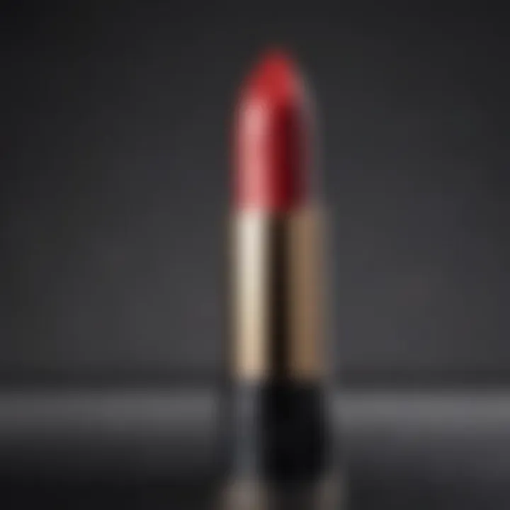 A close-up of a lipstick bullet showcasing its creamy texture.