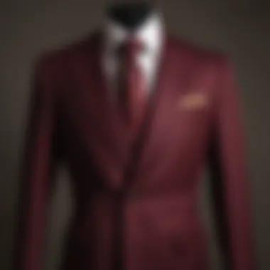 Elegant burgundy Burberry suit displayed on a mannequin