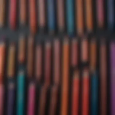 A vibrant selection of eyeshadow pencils in various shades