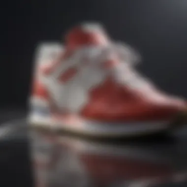 Innovative Design Features A detailed close-up of the innovative design features of a big sneaker.