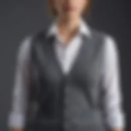 Stylish gray sweater vest layered over a classic shirt