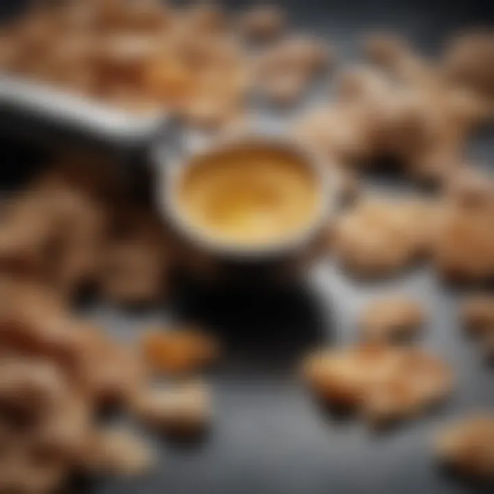 Close-up of key ingredients used in The Harmonist products, showcasing their natural textures and colors