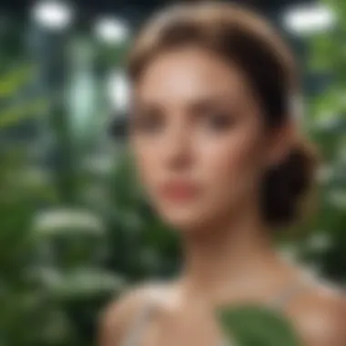 Natural Beauty Environment Featuring The Harmonist A serene environment with The Harmonist products surrounded by plants, highlighting a natural beauty theme