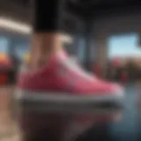Trendy trainers display showcasing modern designs