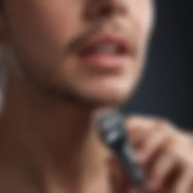 Shaving tools arranged for upper lip grooming