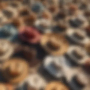 Variety of big hats displayed under the sun