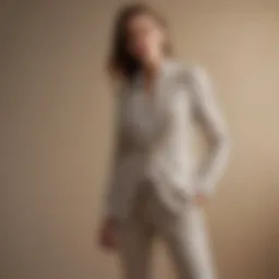 Elegant linen trousers styled with a tailored blazer