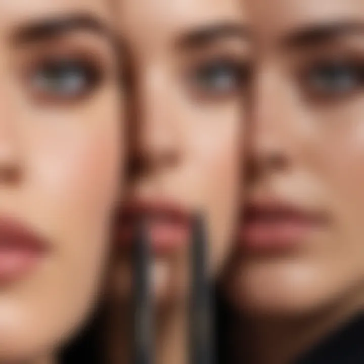 Visual comparison of the Tom Ford eyeliner pen alongside competitors.