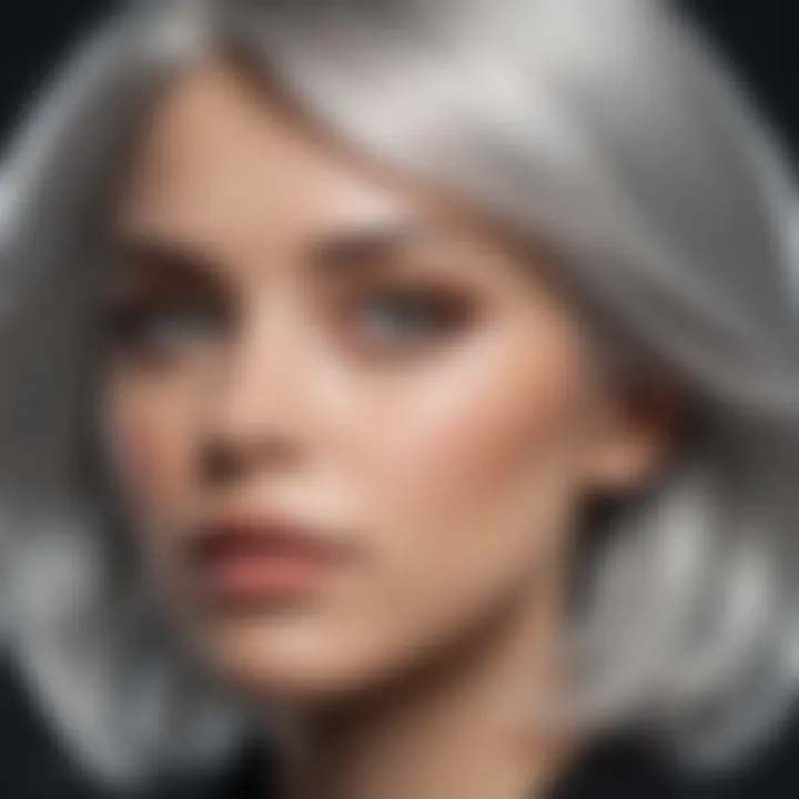Glossy silver hair transformation
