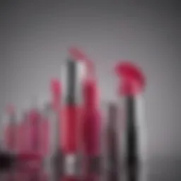 Vibrant shades of tube lip gloss displayed elegantly.