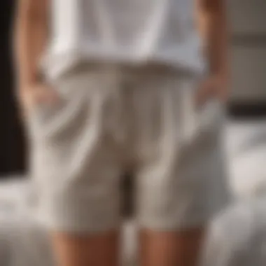 Linen sleep shorts showcasing breathability and style