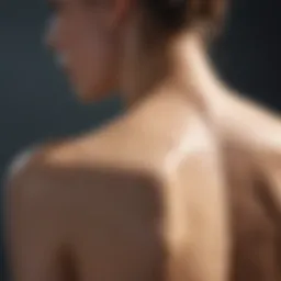 Detailed view of back acne