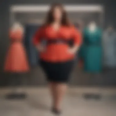 Stylish plus-size clothing on display