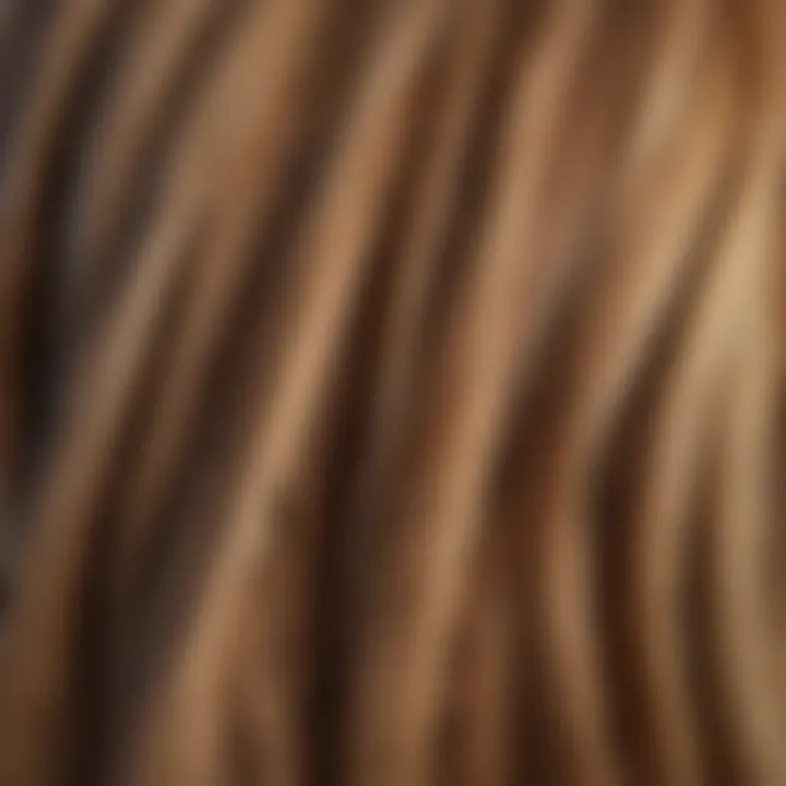 A close-up view of hair strands showing product residue