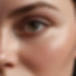 Close-up view of fine lines around the eyes