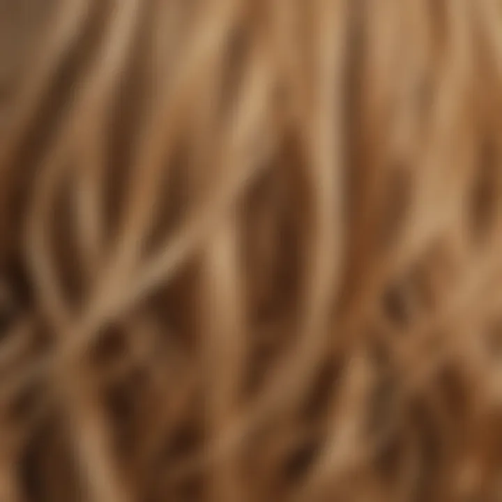 Close-up of dirty blonde hair showcasing different textures.