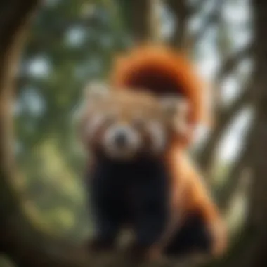 Master of the Trees A red panda climbing a tree, exemplifying its agility and natural behavior.