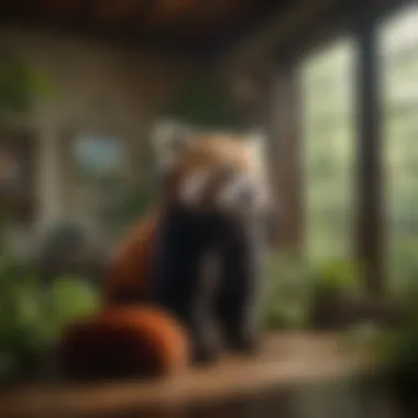 Home of the Red Panda A serene landscape depicting the red panda's habitat, highlighting the lush greenery and ecosystem.