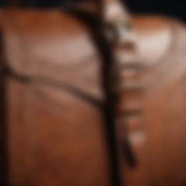 Close-up of the intricate stitching on a leather bag