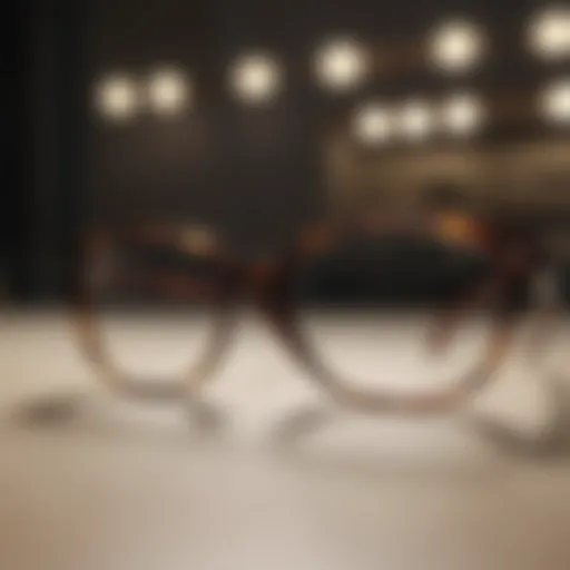 Elegant Warby Parker sunglasses on a stylish display